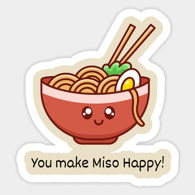 You Make Miso Happy Valentines Day Cute Kawaii Sticker by NostalgiaUltra